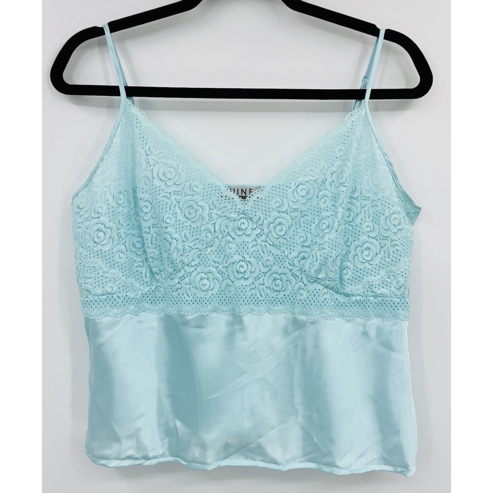 Nine and Company Y2K Satin and Lace Camisole Cami Tank Size‎ 36 Hemmed ?